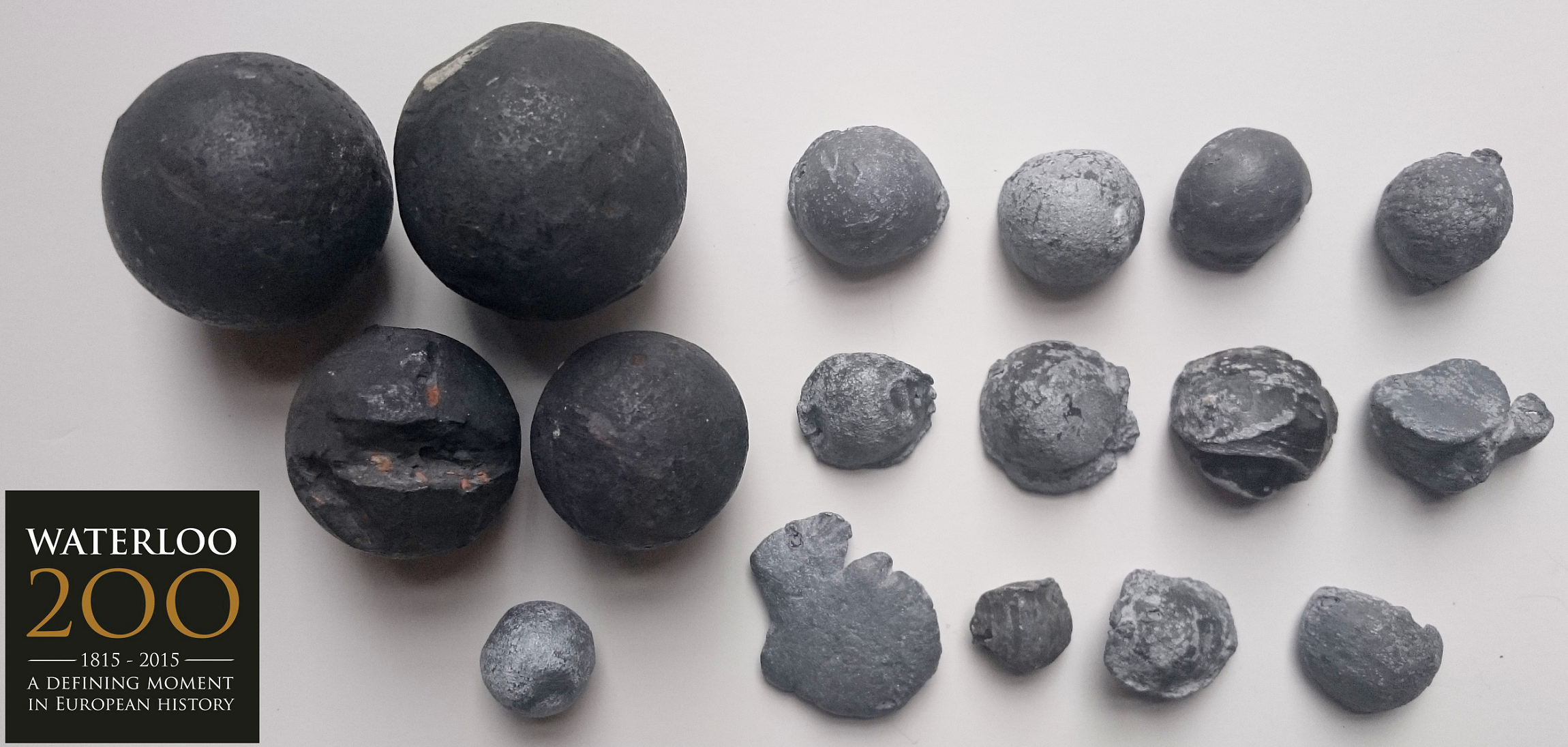 Cannon shot and musket balls from the Battle of Waterloo